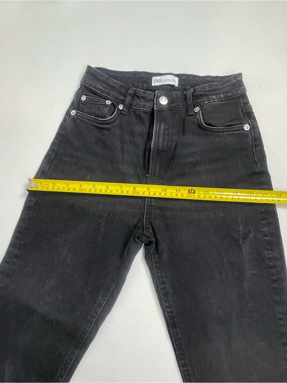 Zara High Rise Skinny Jeans Black Wash Size 4 - Picture 12 of 12
